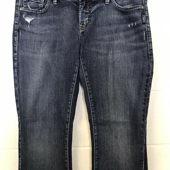 Silver Jeans Womens Berkley Slim Boot Low Rise Distressed Medium Wash Size 30/31 - Picture 4 of 11